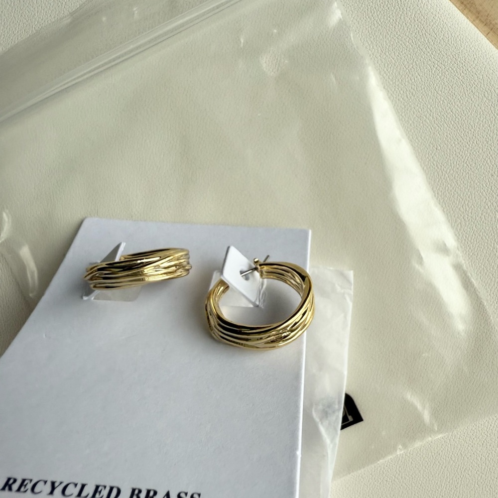 & Other Stories gold twisted hoop earrings
